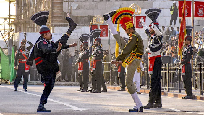 Wagah-Attari Border Ceremony at dusk
